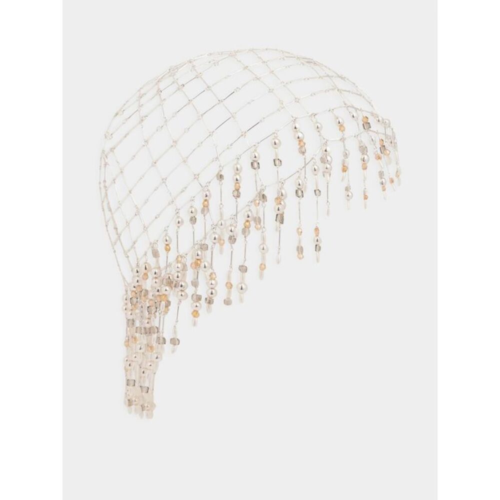 Rabanne Women Rabanne Cap-Style Brass Jewel Headpiece With Beads And Crystals